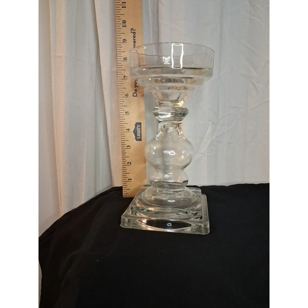 Candle Holder, Crystal Clear Glass 8